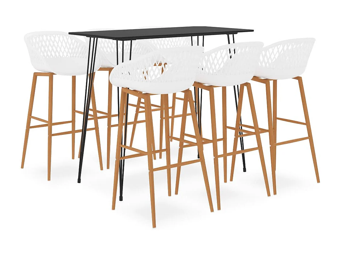 7-teiliges Bar-Set Schwarz und Weiß