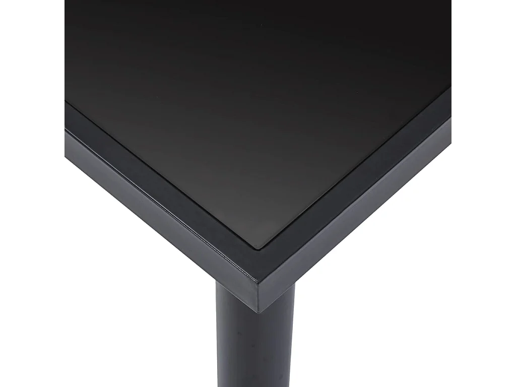 11-teiliges Esszimmer-Set aus schwarzem Kunstleder