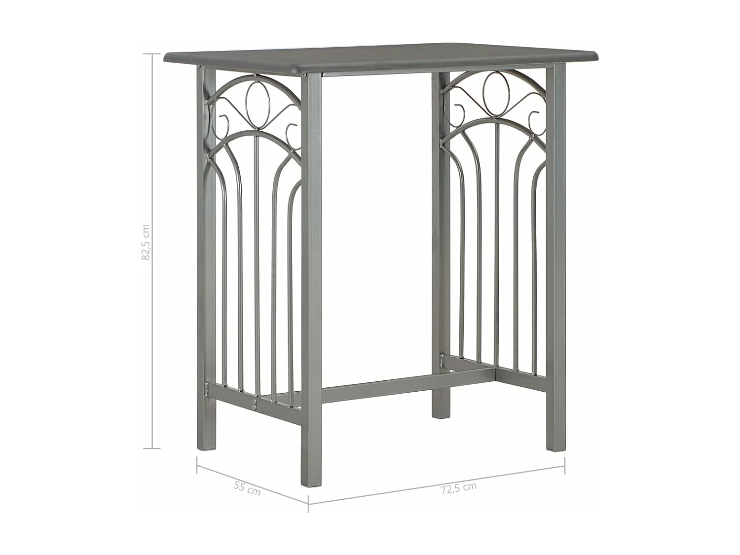 Juego de barra 3 piezas Madera y acero Antracita