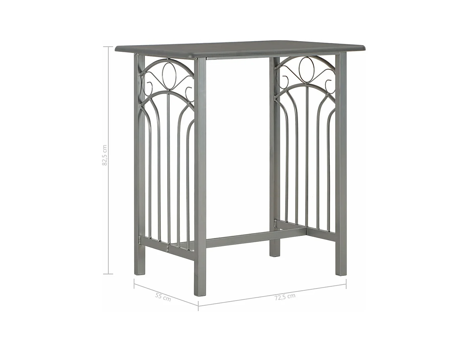 Ensemble de bar 3 pcs Bois et acier Anthracite