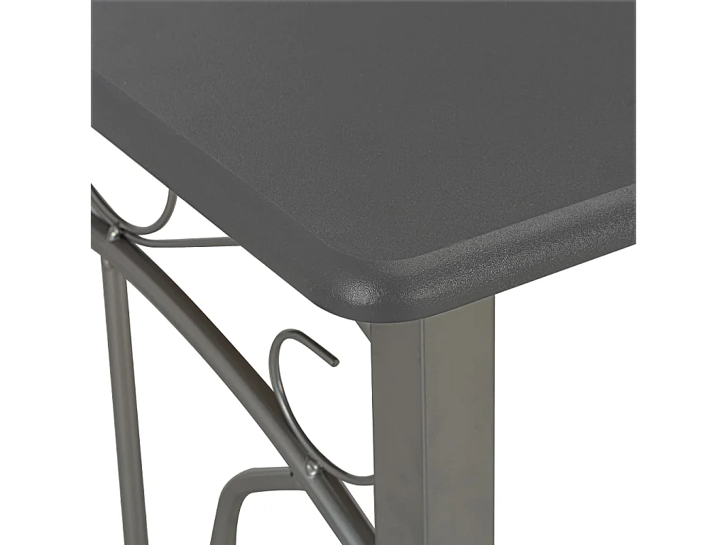 Ensemble de bar 3 pcs Bois et acier Anthracite