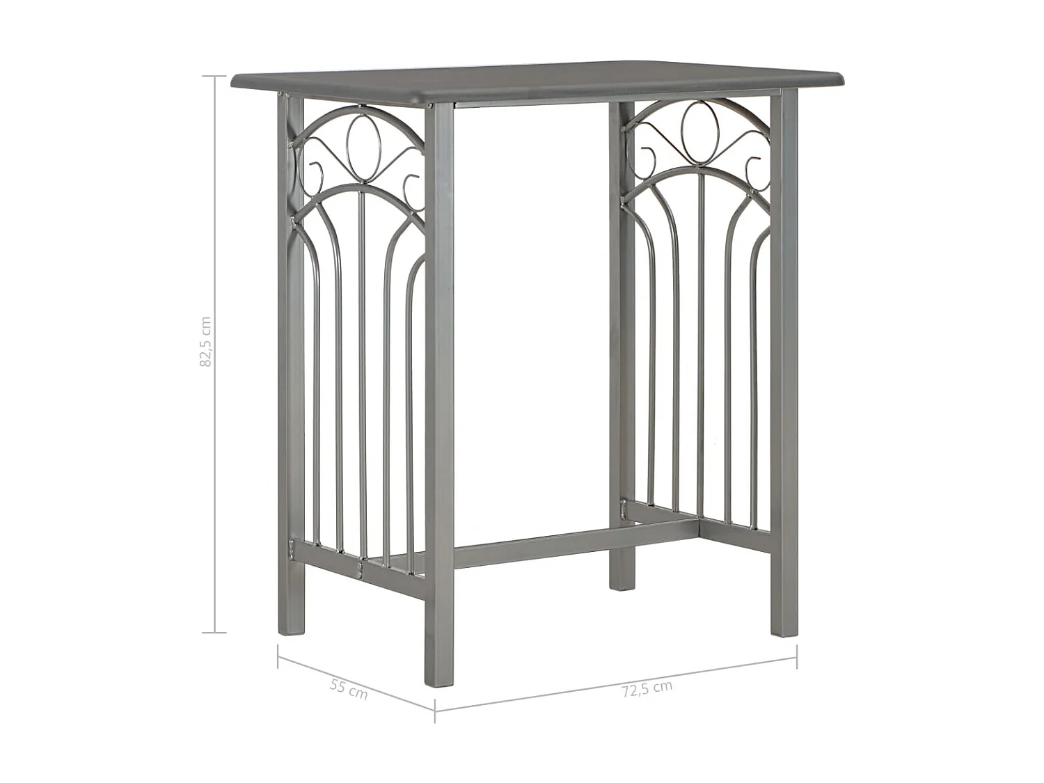 Ensemble de bar 3 pcs Bois et acier Anthracite