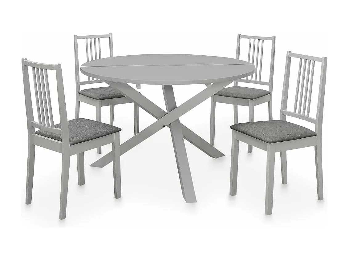 Mobilier de salle à manger 5 pcs MDF Gris
