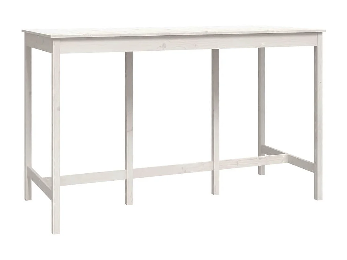 Ensemble de bar 9 pcs Blanc Bois de pin massif