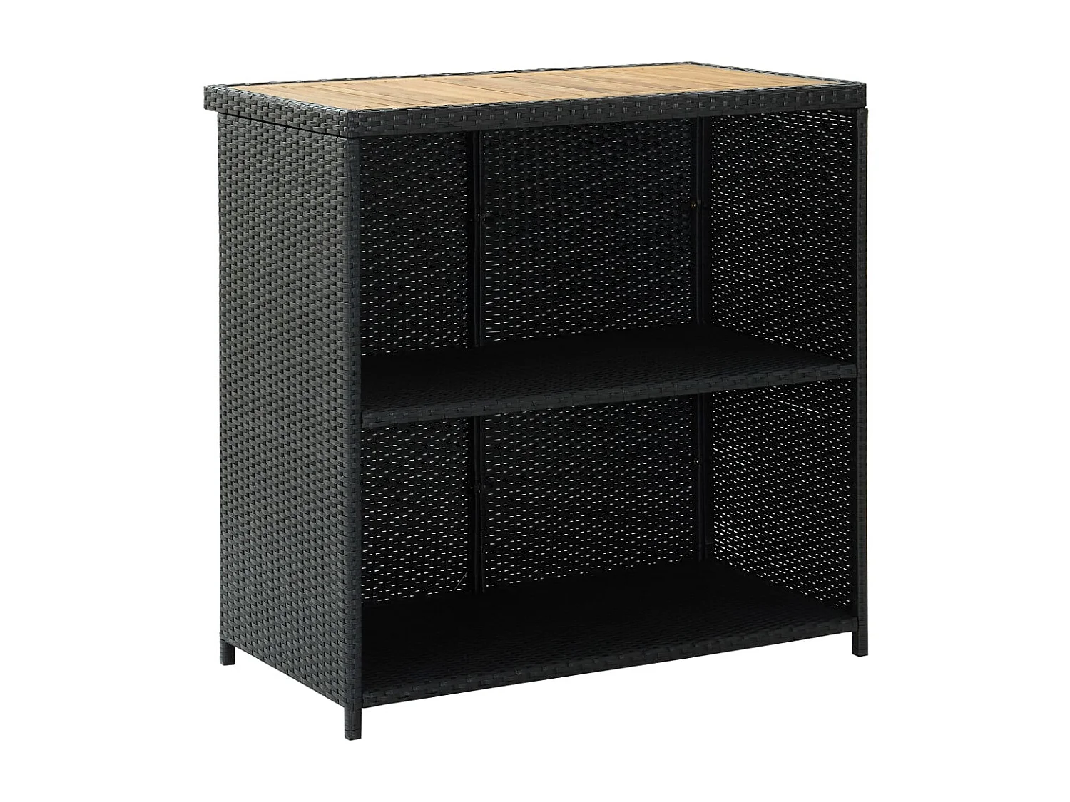 Set 3 barre in vimini in resina Nero