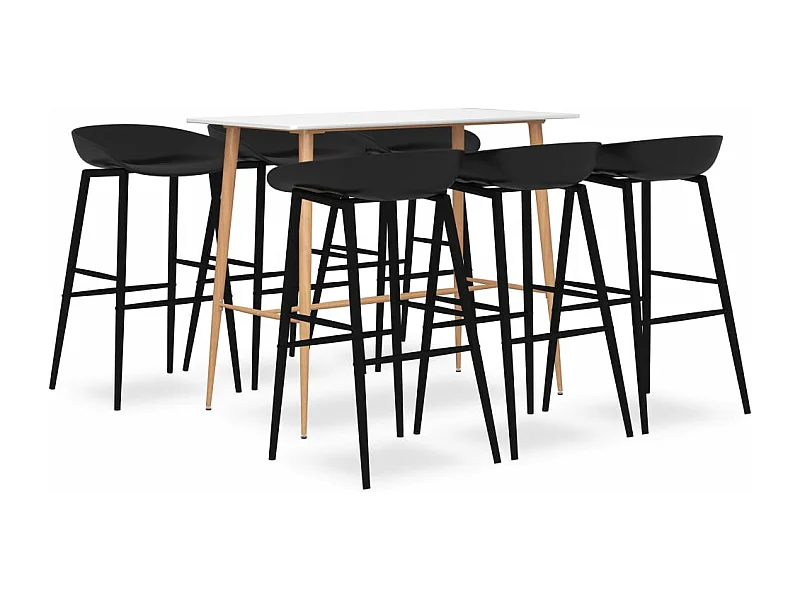 7-teiliges Bar-Set. Weiß und Schwarz