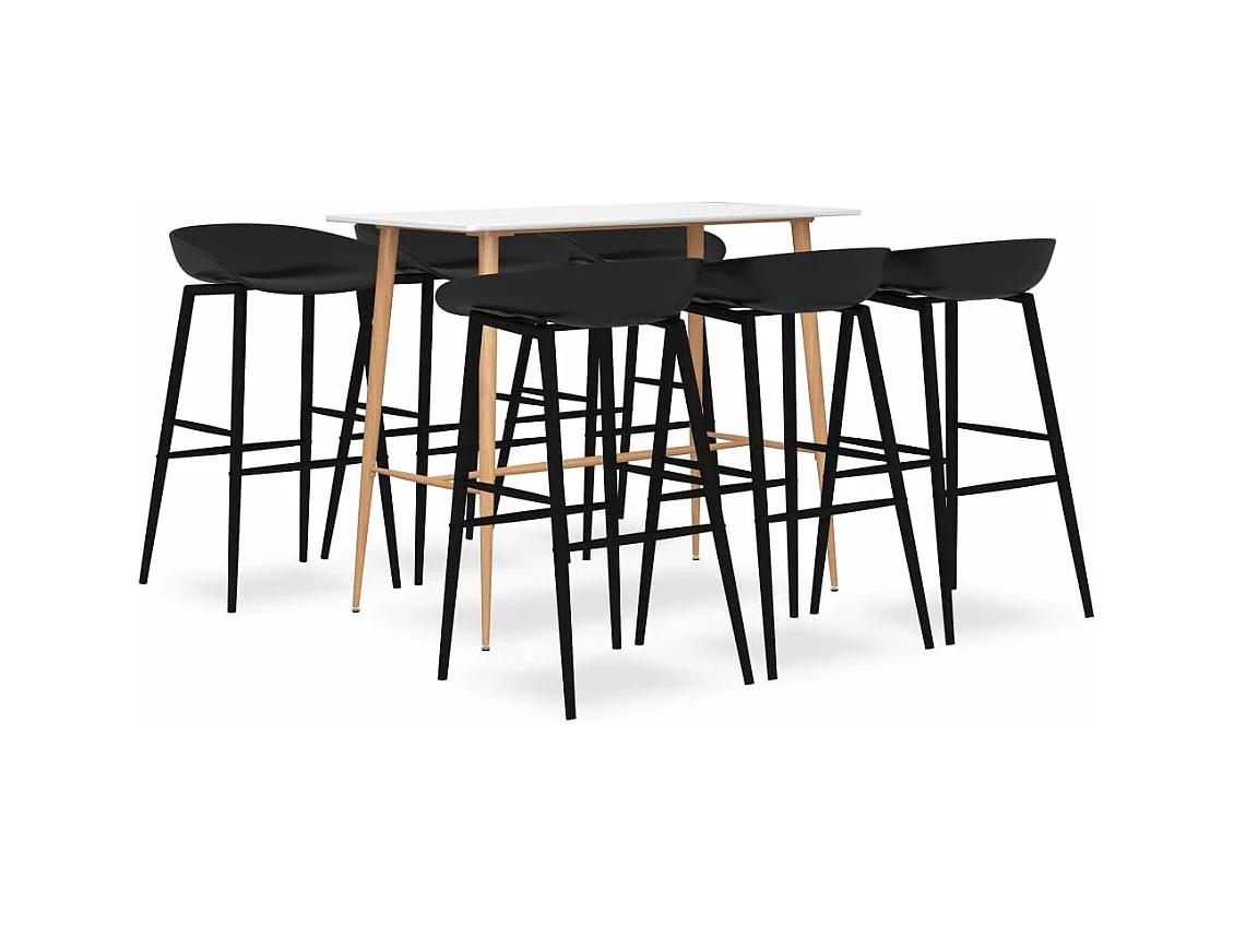 7-delige barset Wit en zwart