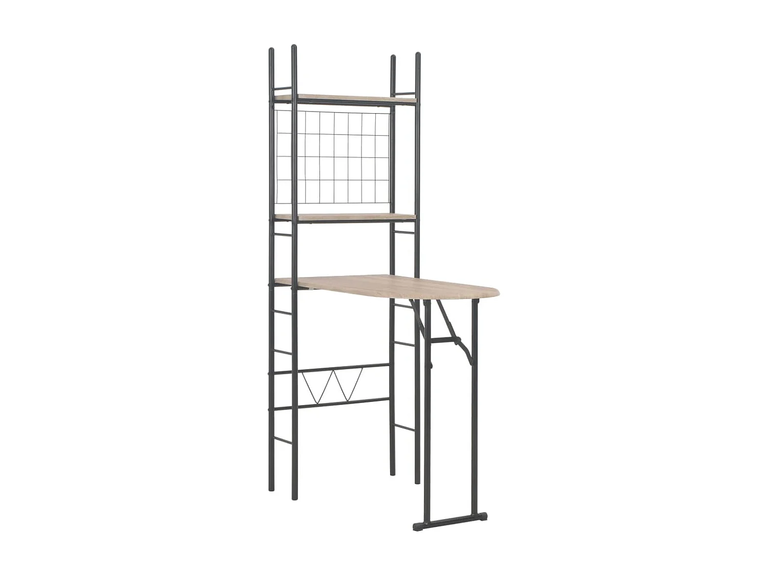 Vajilla plegable de 3 piezas y estante de almacenamiento de acero MDF