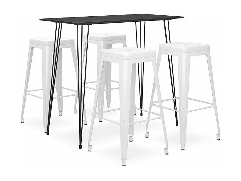 Ensemble de bar 5 pcs Noir et blanc