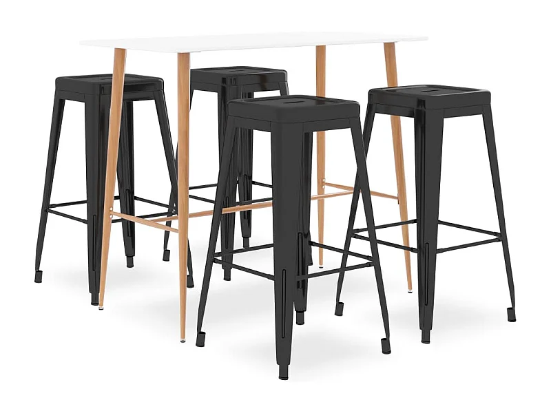 5-teiliges Bar-Set Weiß und Schwarz