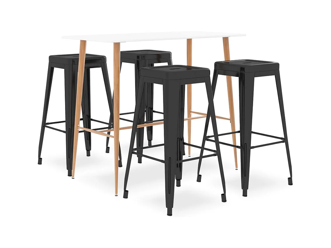 Ensemble de bar 5 pcs Blanc et noir