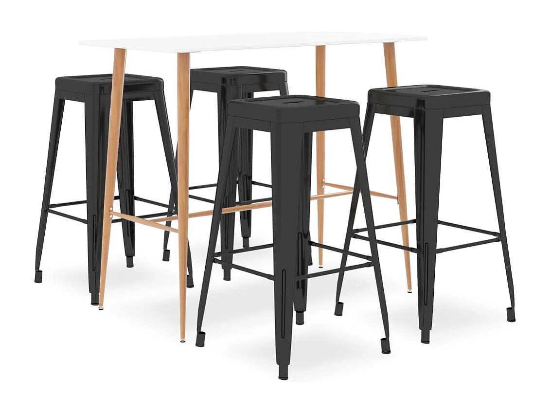 5-teiliges Bar-Set Weiß und Schwarz
