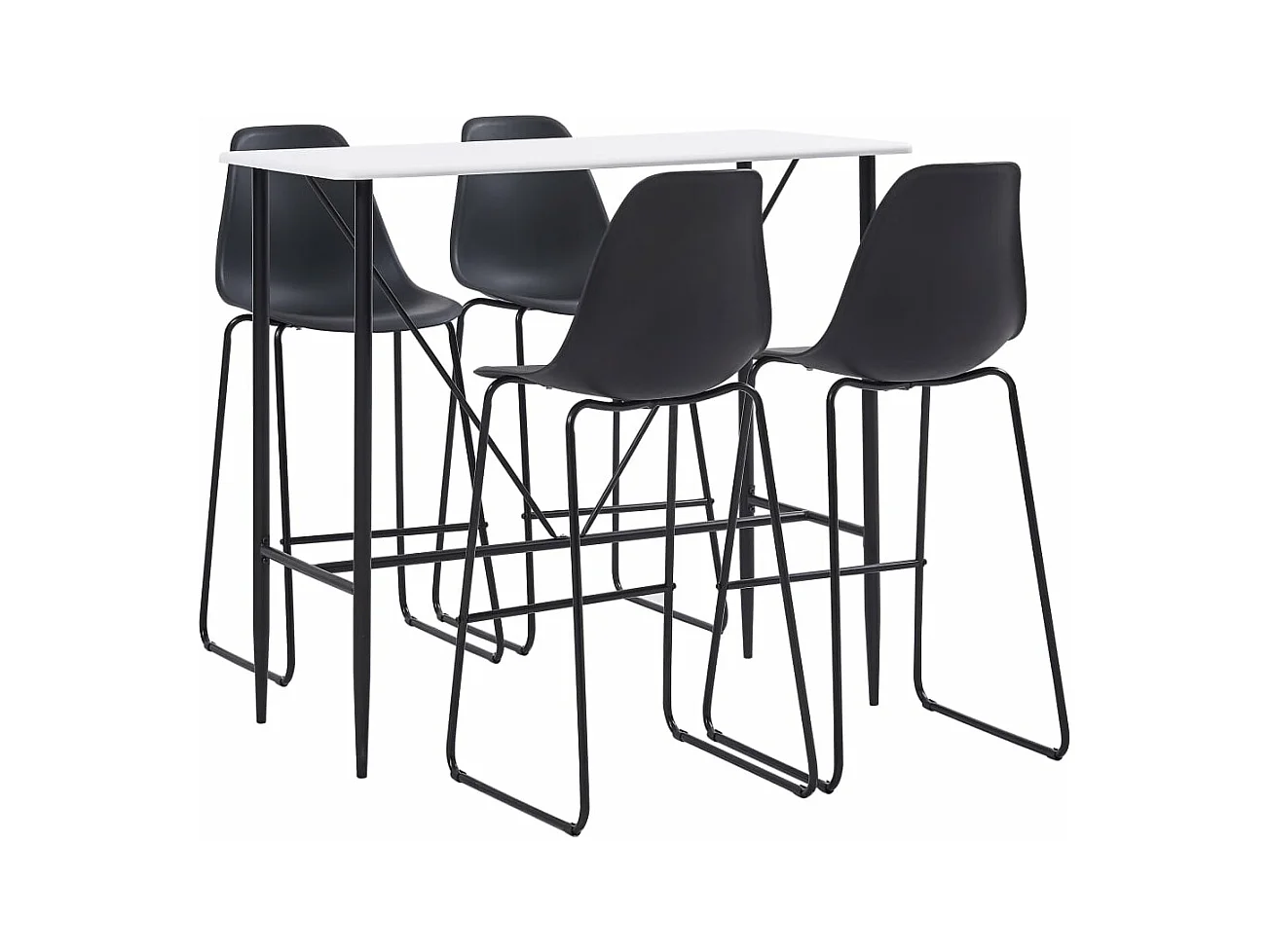 Stangenset 5-tlg. Schwarzer Kunststoff