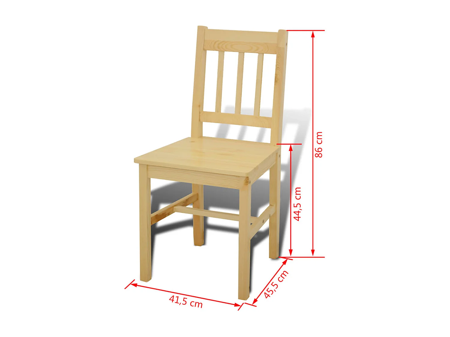Mesa de comedor de madera con 4 sillas Natural