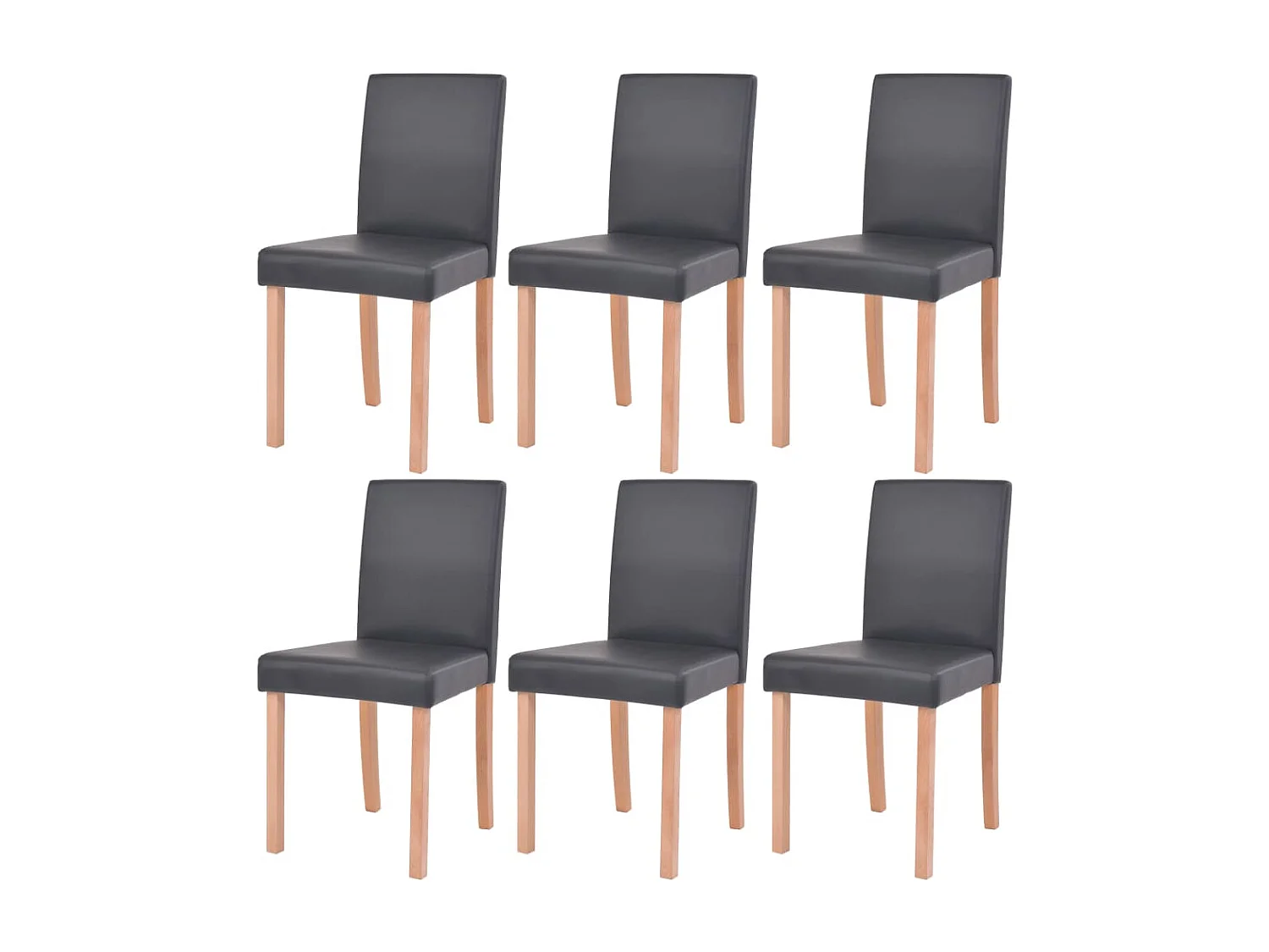 Table et chaises 7 pcs Cuir synthétique Chêne Noir