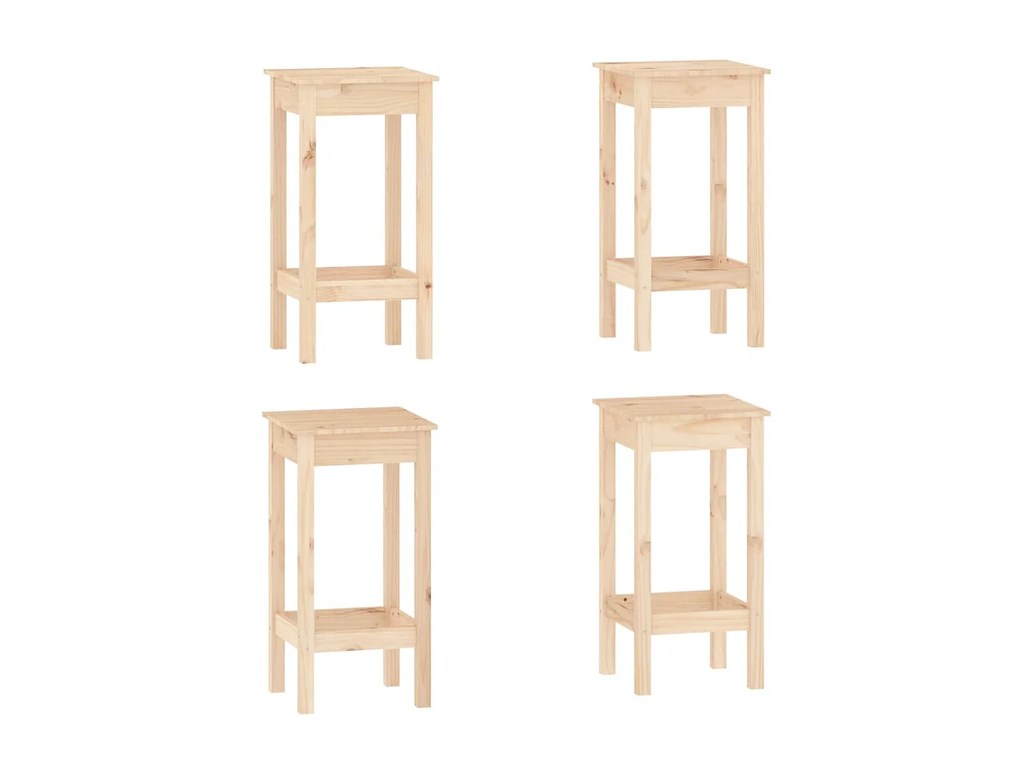 Ensemble de bar 5 pcs Bois de pin massif