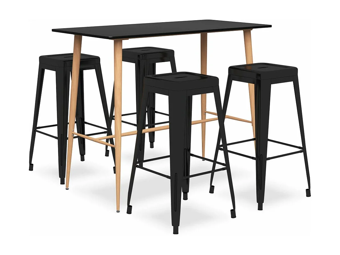 Conjunto de barras 5 peças Preto