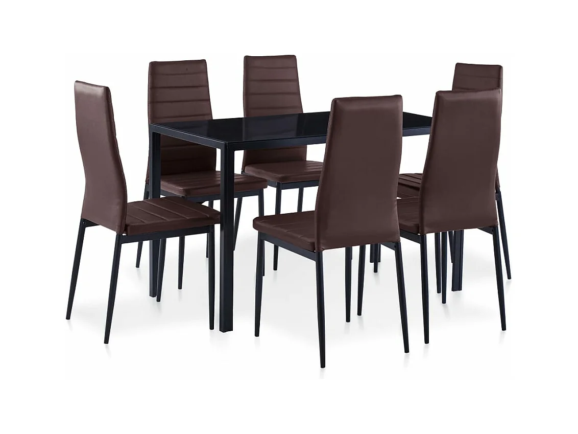 Vajilla marrón 7 piezas