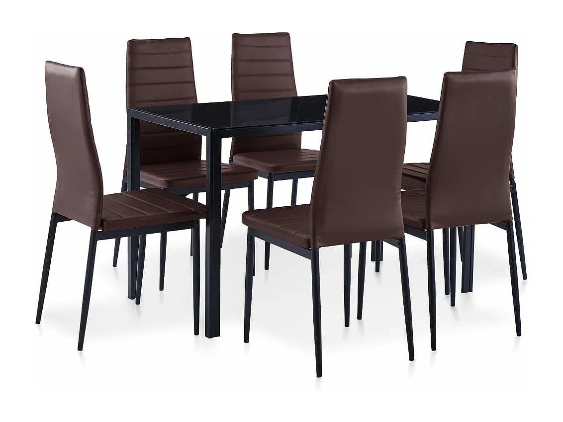 Conjunto de jantar marrom 7 peças