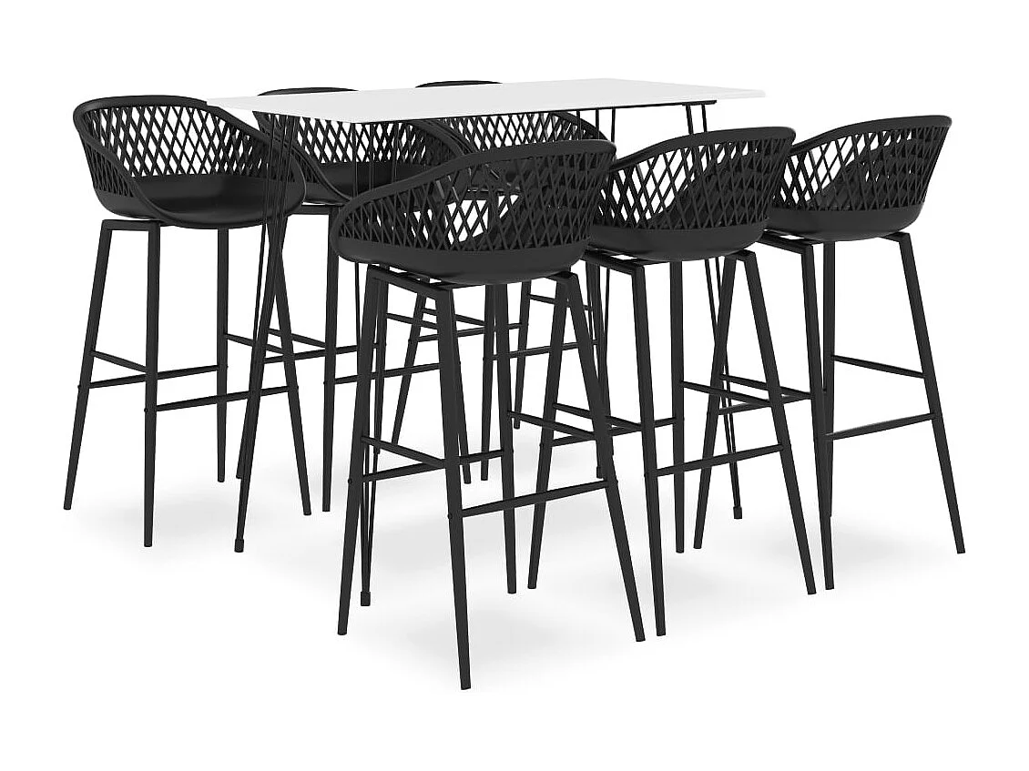 7-teiliges Bar-Set. Weiß und Schwarz