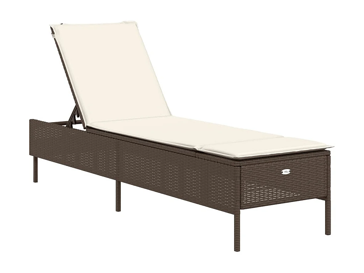 Chaises longues avec coussins lot de 2 marron résine tressée