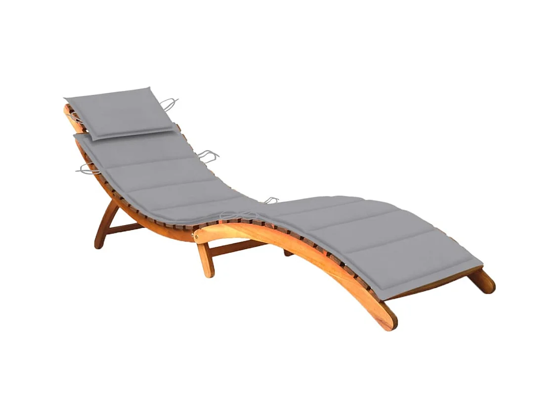 Garten-Loungesessel mit Kissen. Massives Akazienholz