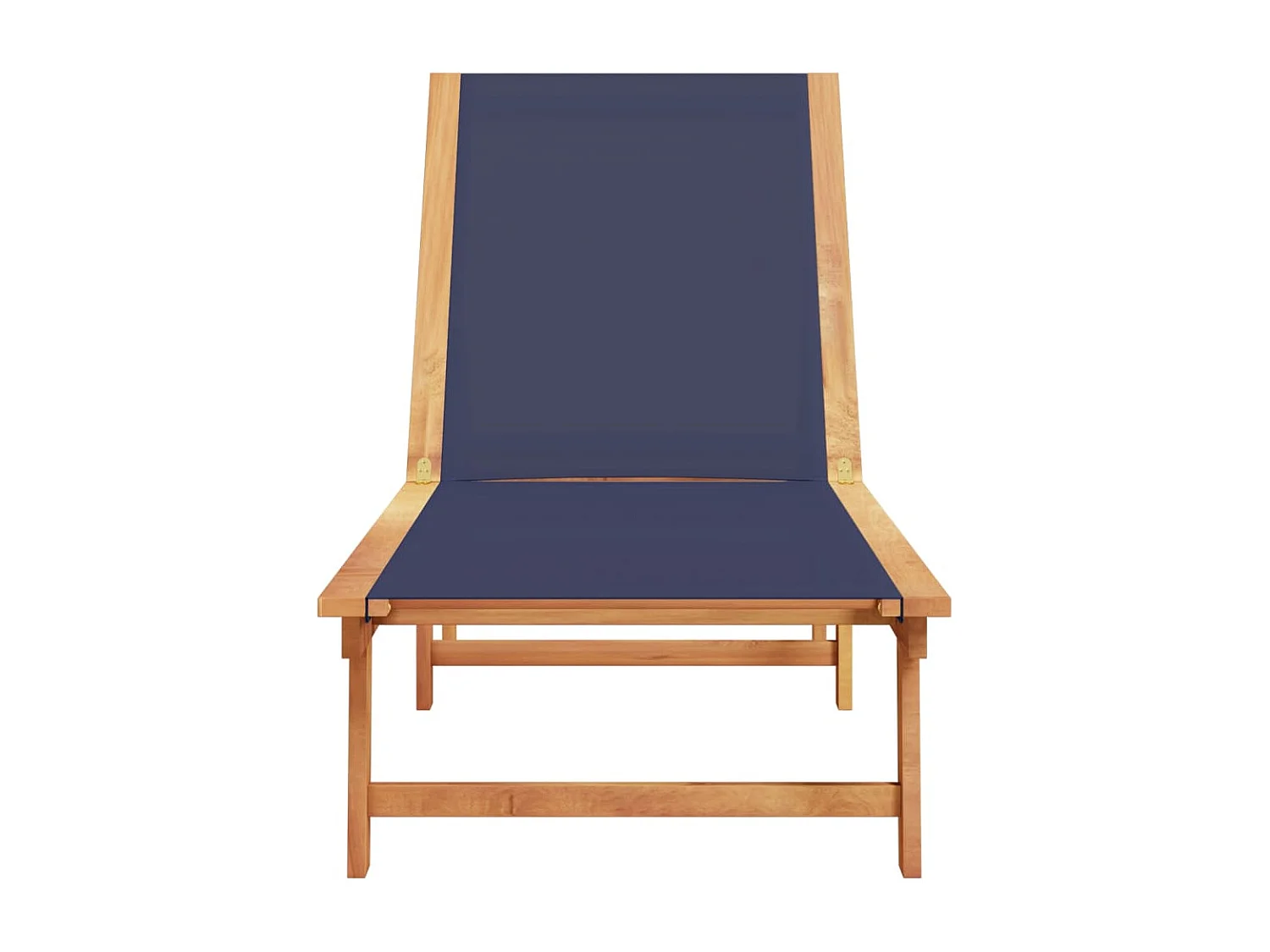 Chaise longue bleu bois d'acacia solide et textilène