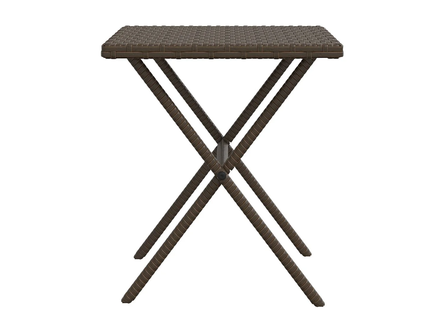 Chaises longues lot de 2 avec table marron résine tressée