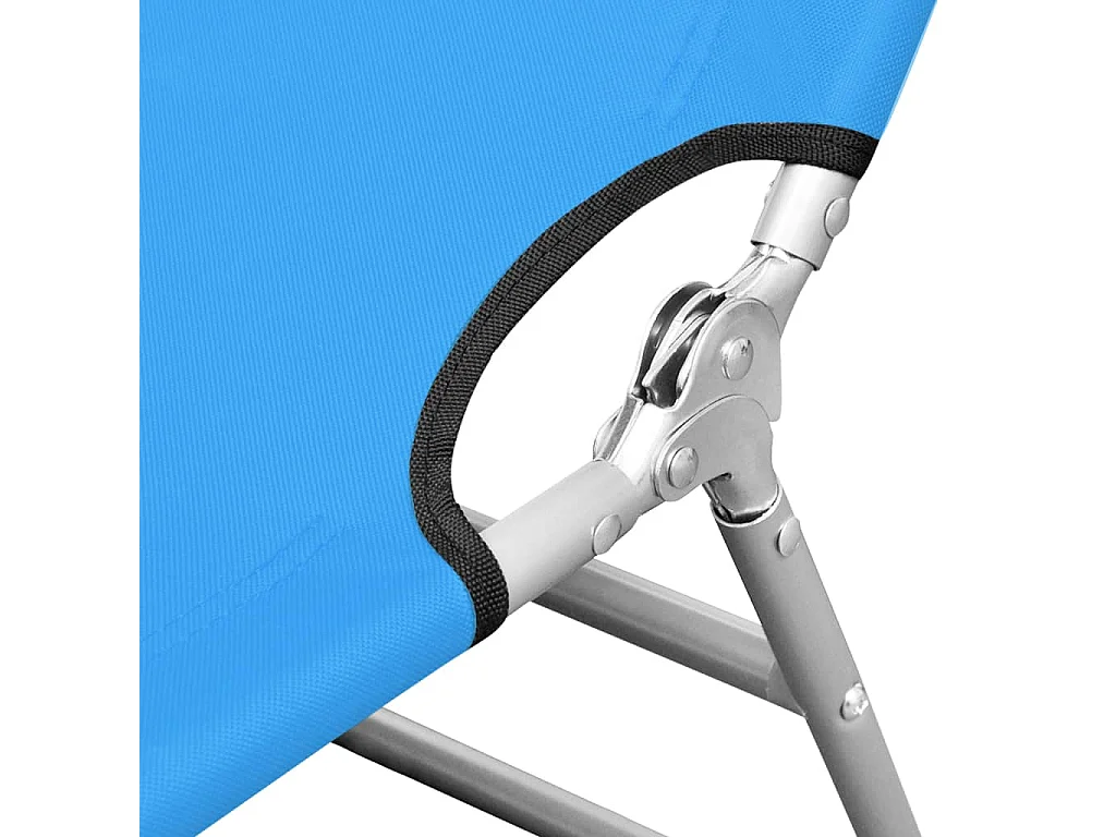 Opvouwbare loungestoel met hoofdkussen Staal Turquoise blauw