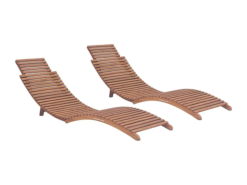 Juego de 2 sillones plegables de madera maciza de teca.