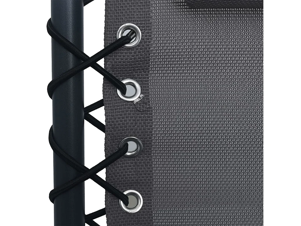 Chaises pliables de terrasse lot de 2 Gris Textilène