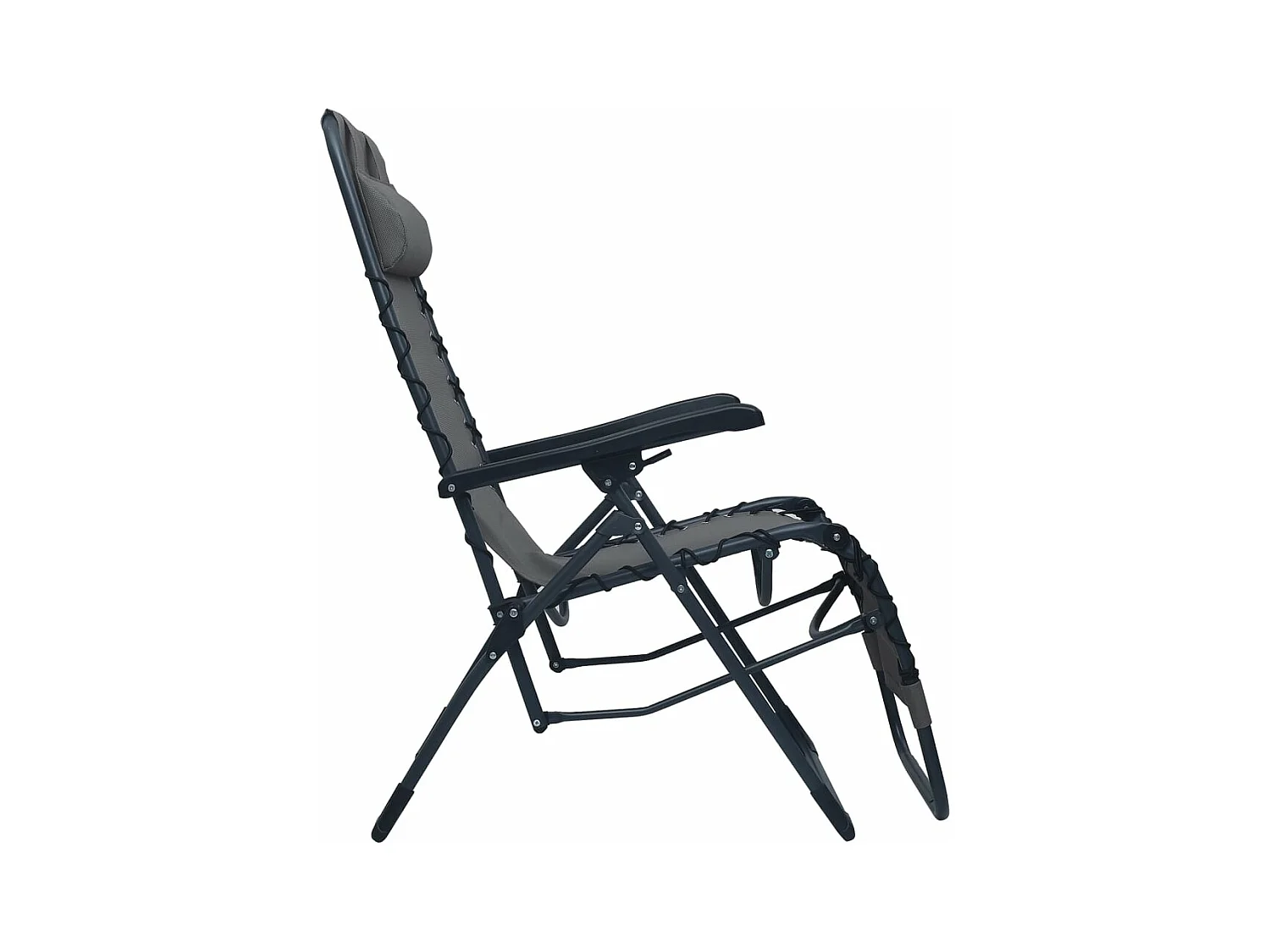 Chaises pliables de terrasse lot de 2 Gris Textilène