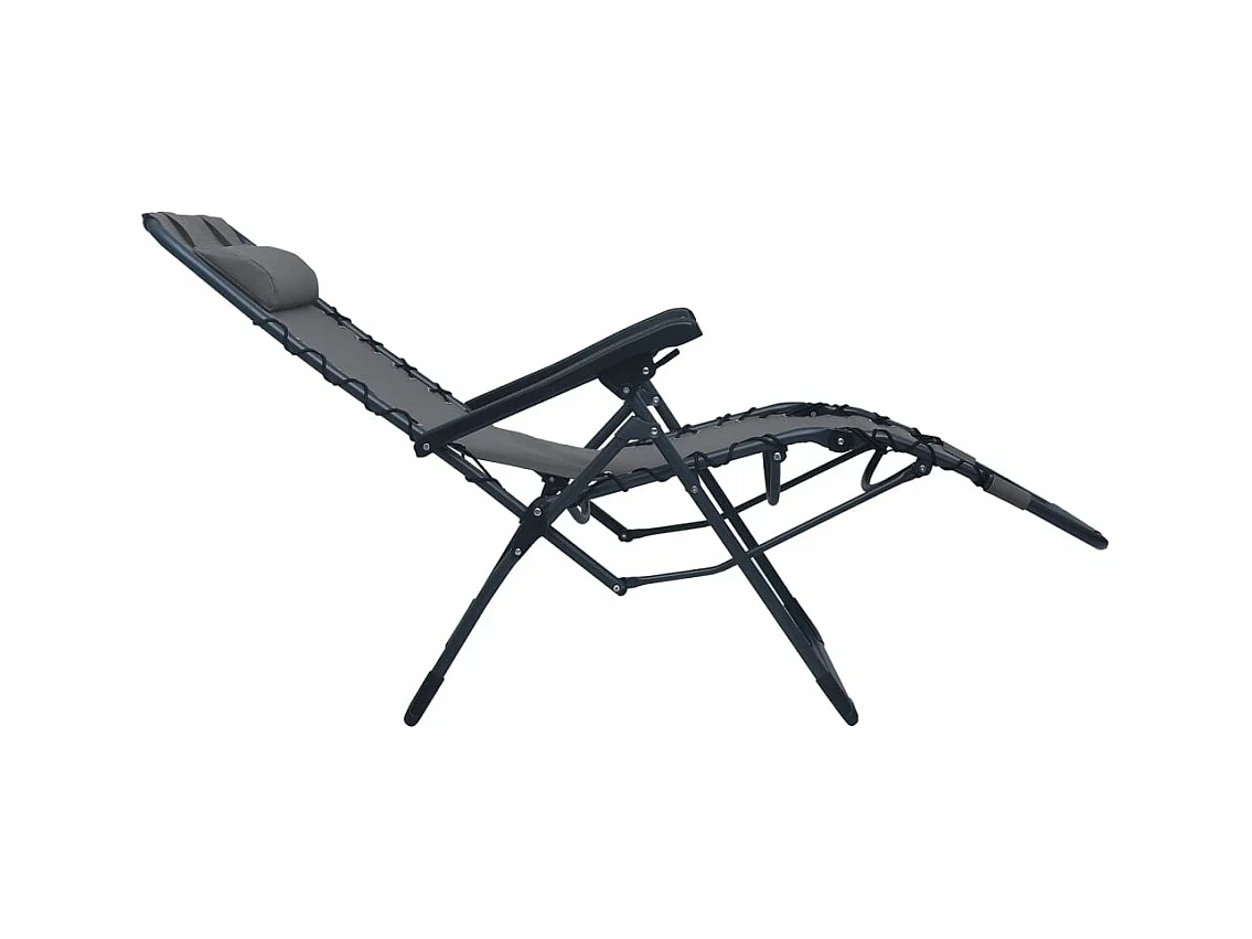 Chaises pliables de terrasse lot de 2 Gris Textilène