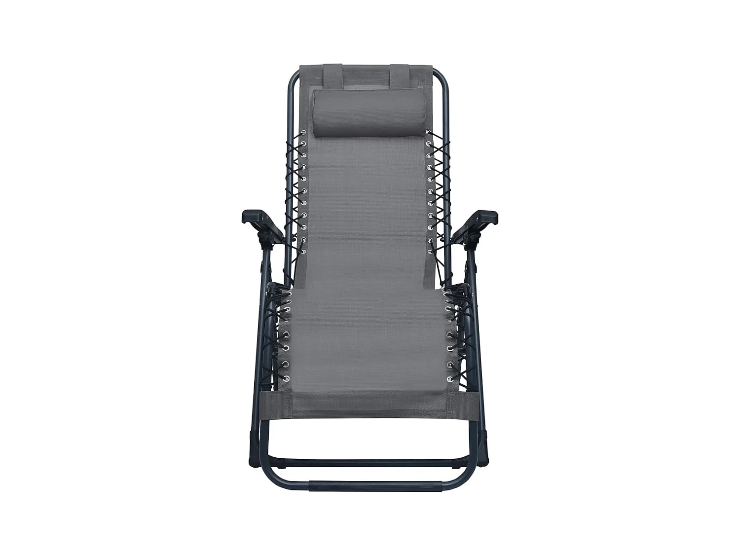 Chaises pliables de terrasse lot de 2 Gris Textilène