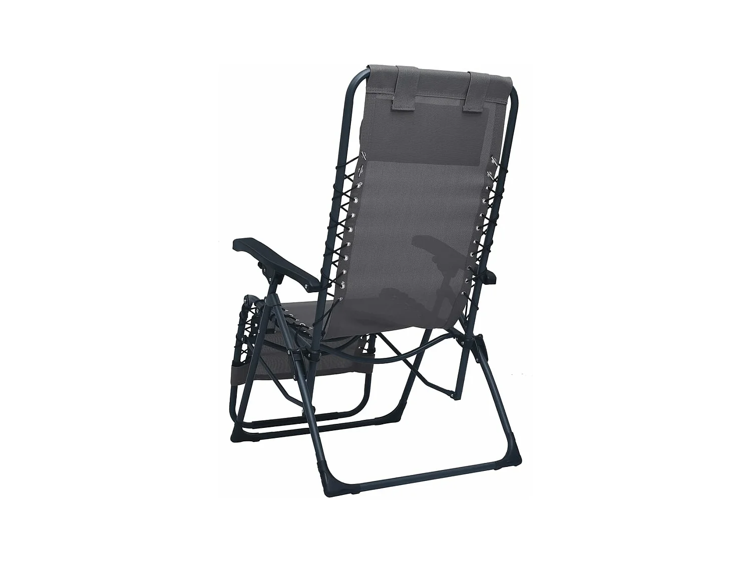 Chaises pliables de terrasse lot de 2 Gris Textilène