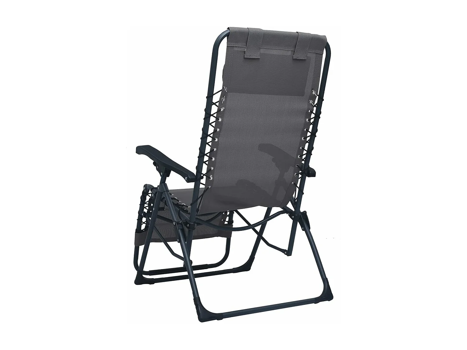 Chaises pliables de terrasse lot de 2 Gris Textilène