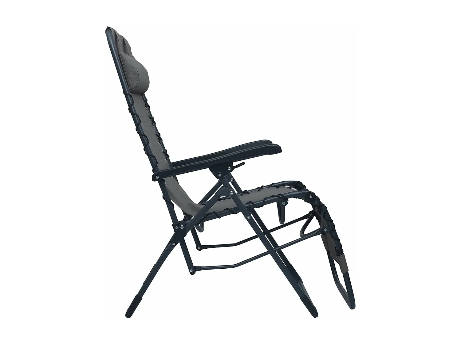 Chaises pliables de terrasse lot de 2 Gris Textilène