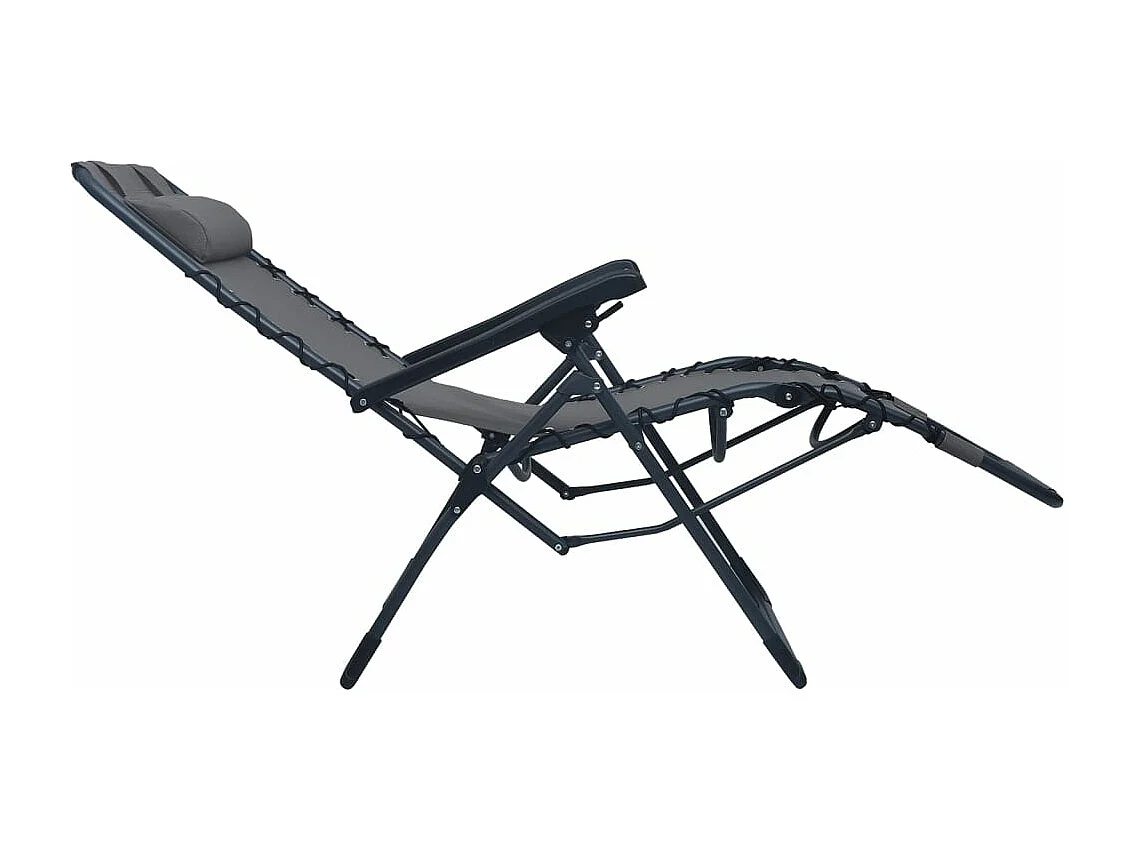 Chaises pliables de terrasse lot de 2 Gris Textilène