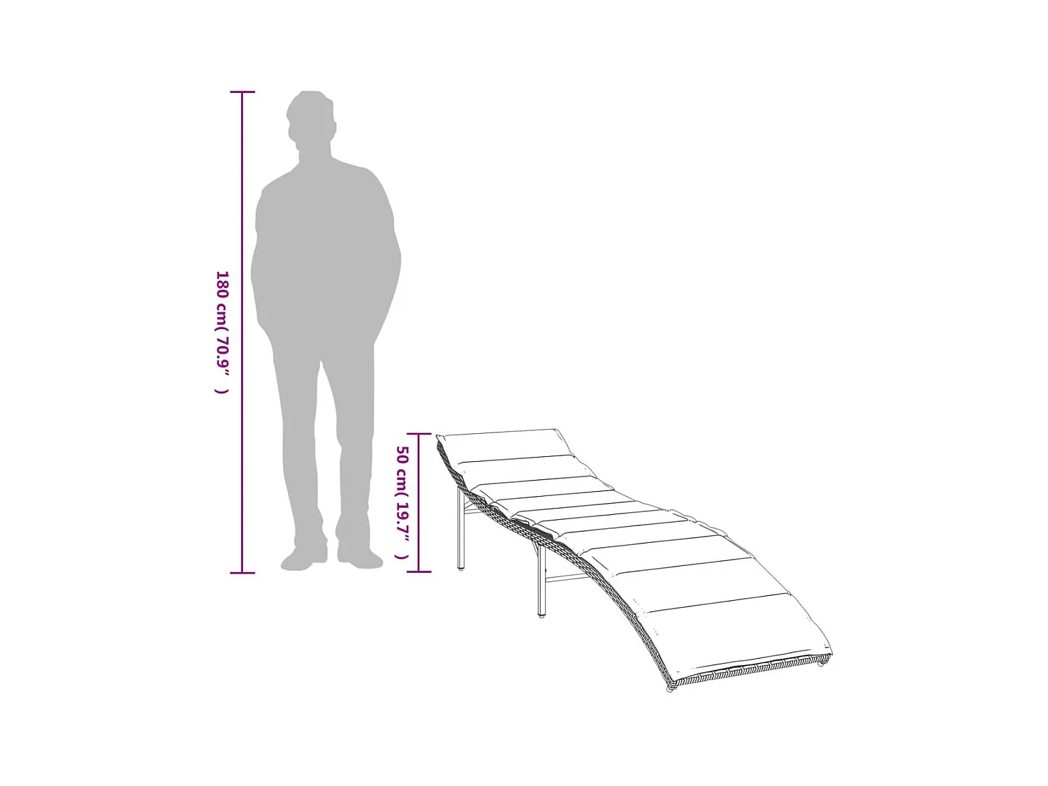 Chaises longues lot de 2 avec table noir résine tressée