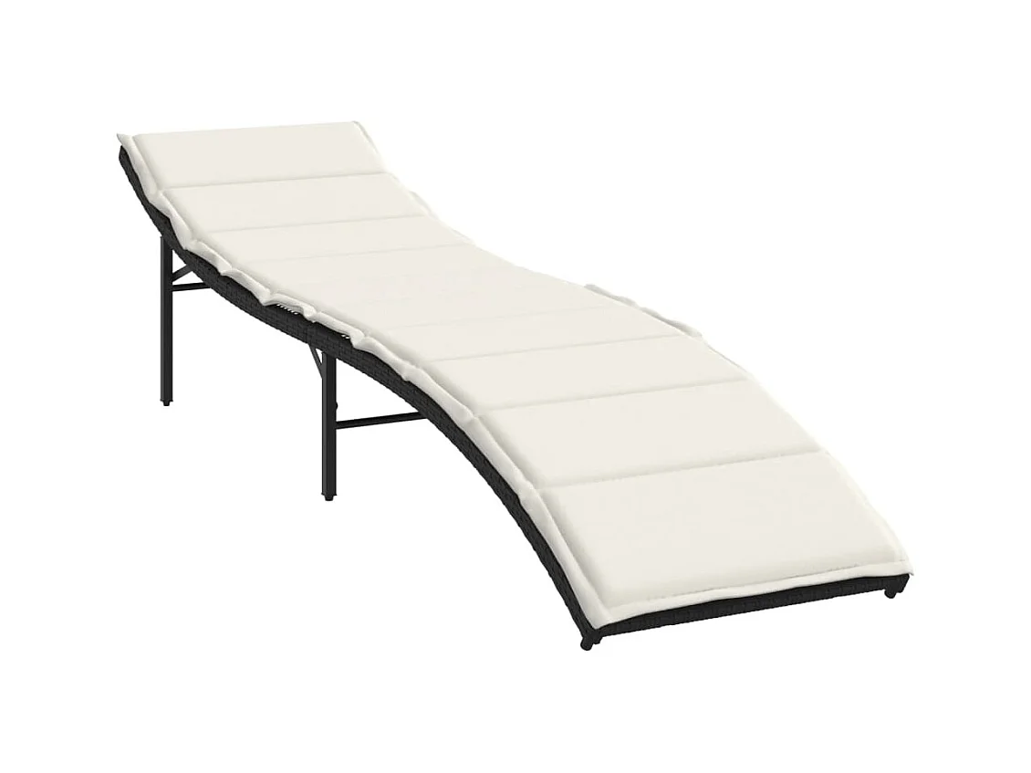 Chaises longues lot de 2 avec table noir résine tressée