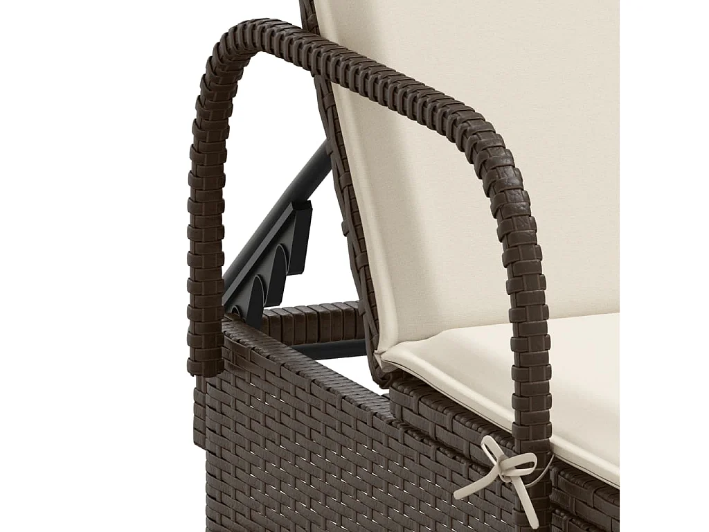 Chaises longues avec coussins lot de 2 marron résine tressée