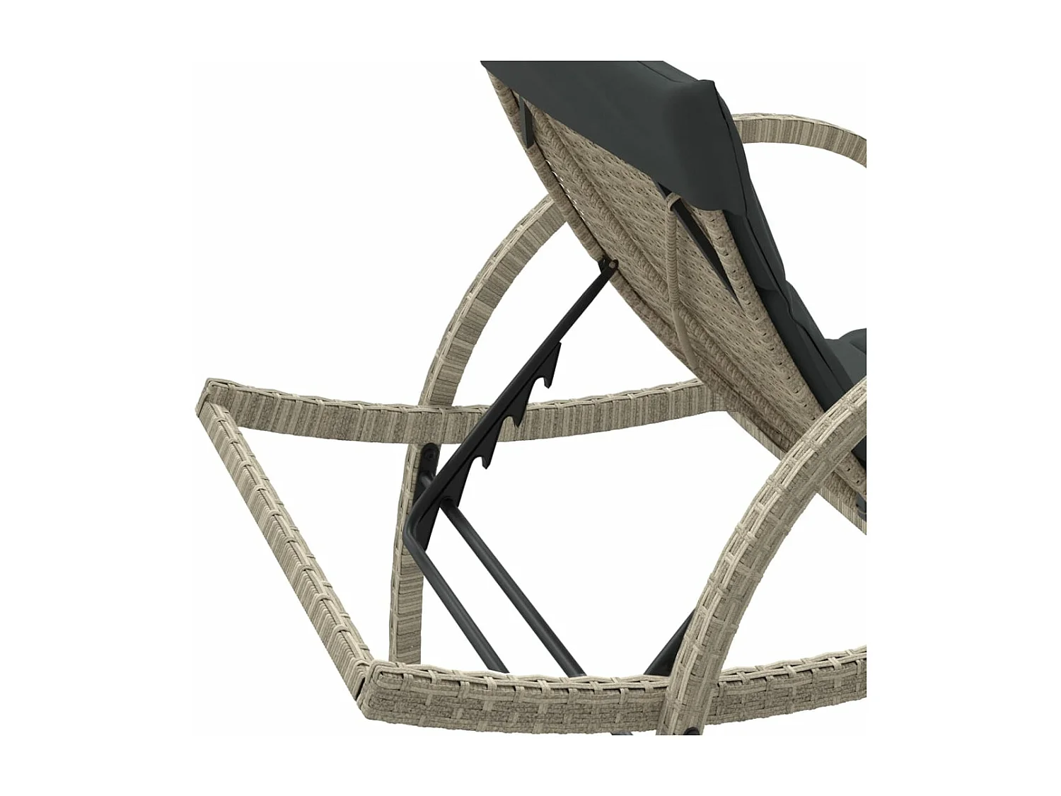 Poltrona e almofada cinza claro 60x199x42 cm resina tecida