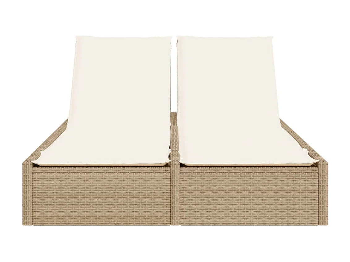 Poltrona dupla com almofadas de resina tecida bege