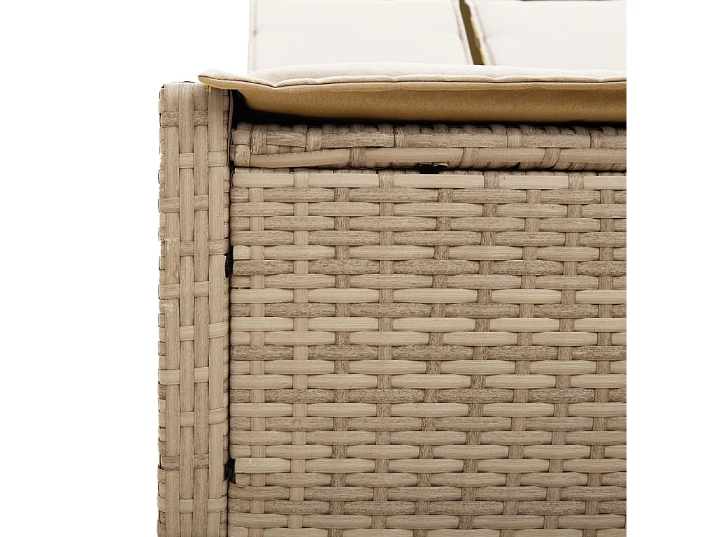 Poltrona dupla com almofadas de resina tecida bege