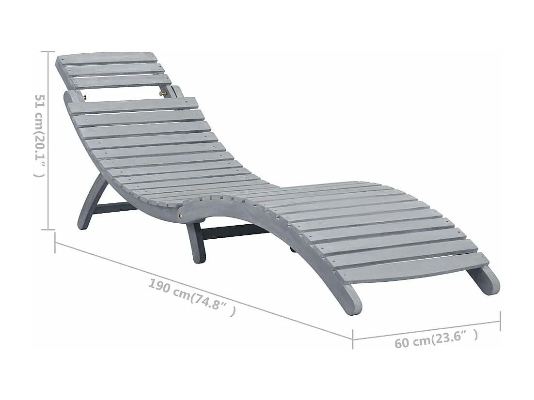 Loungesessel mit Kissen Grau Massives Akazienholz