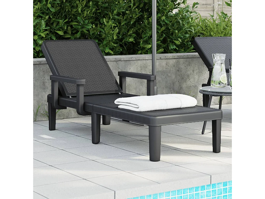 Chaise longue regulável em altura com 4 posições em polipropileno