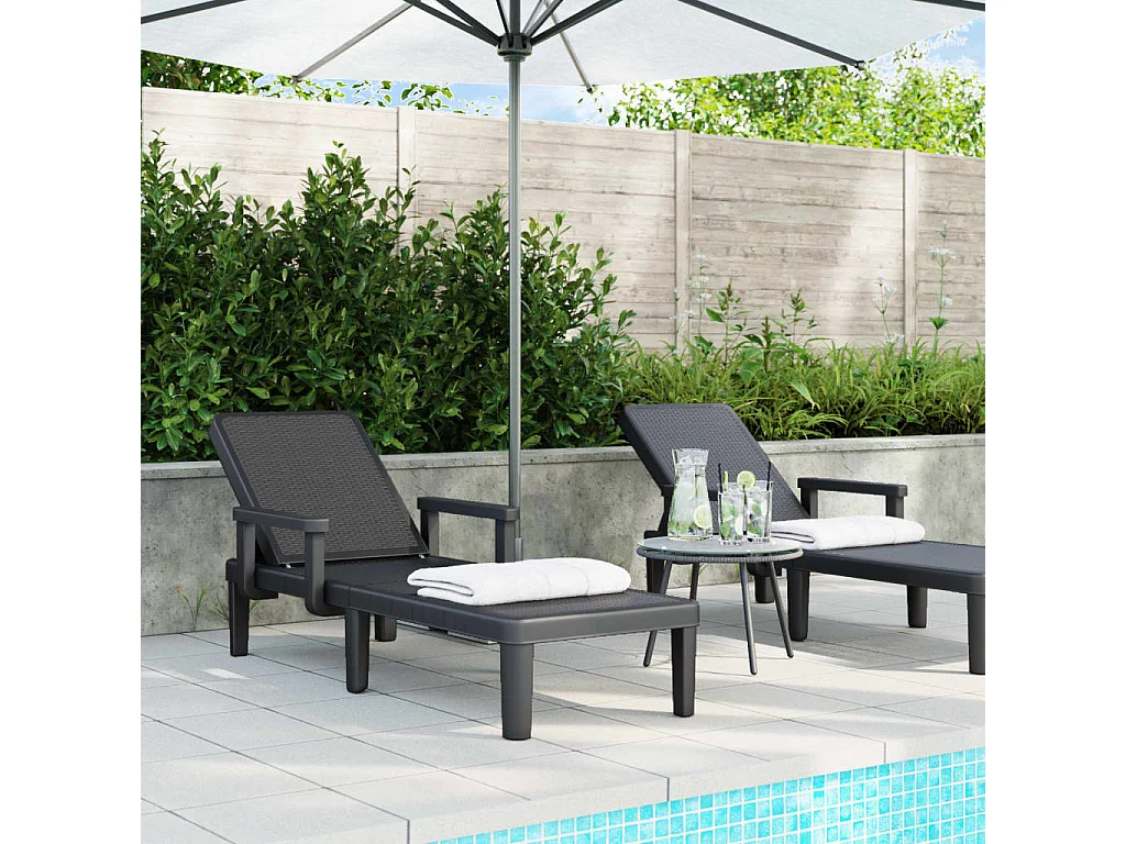 Chaise longue regulável em altura com 4 posições em polipropileno