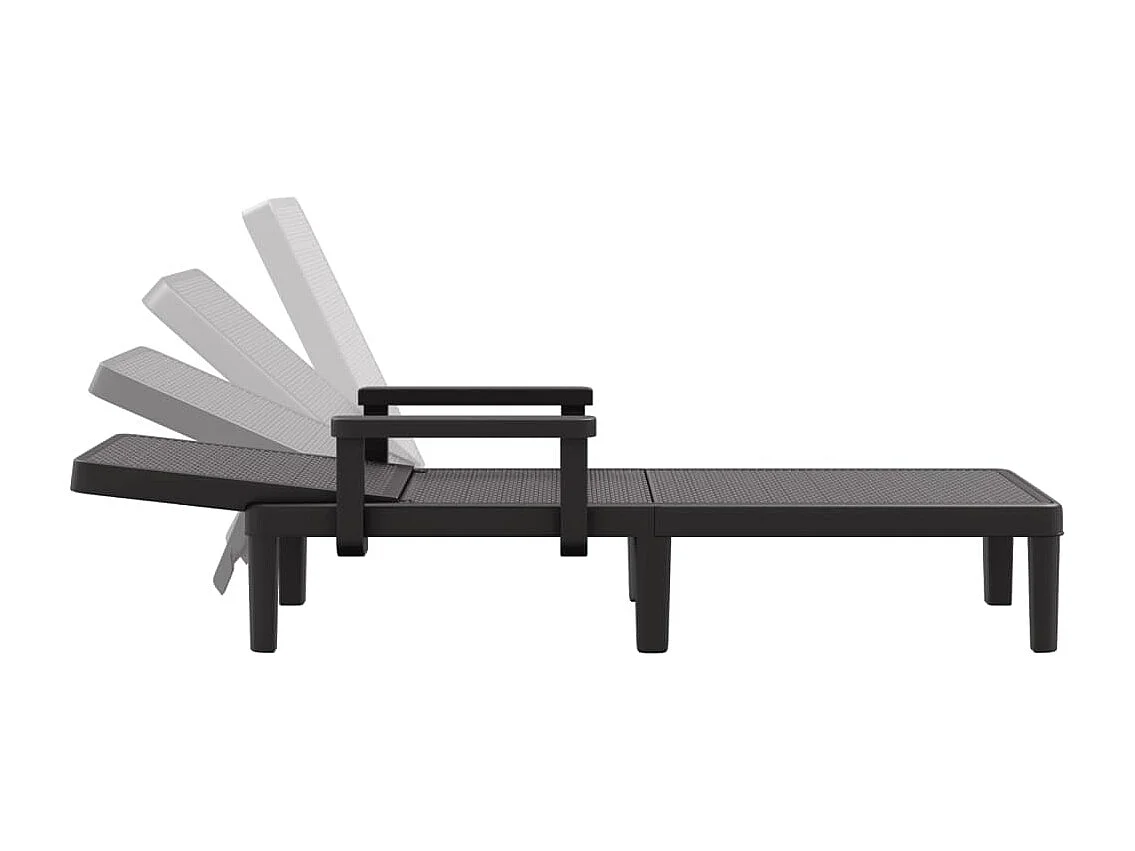 Chaise longue regulável em altura com 4 posições em polipropileno