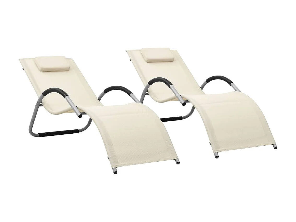 Conjunto de 2 poltronas em têxtil creme e cinza