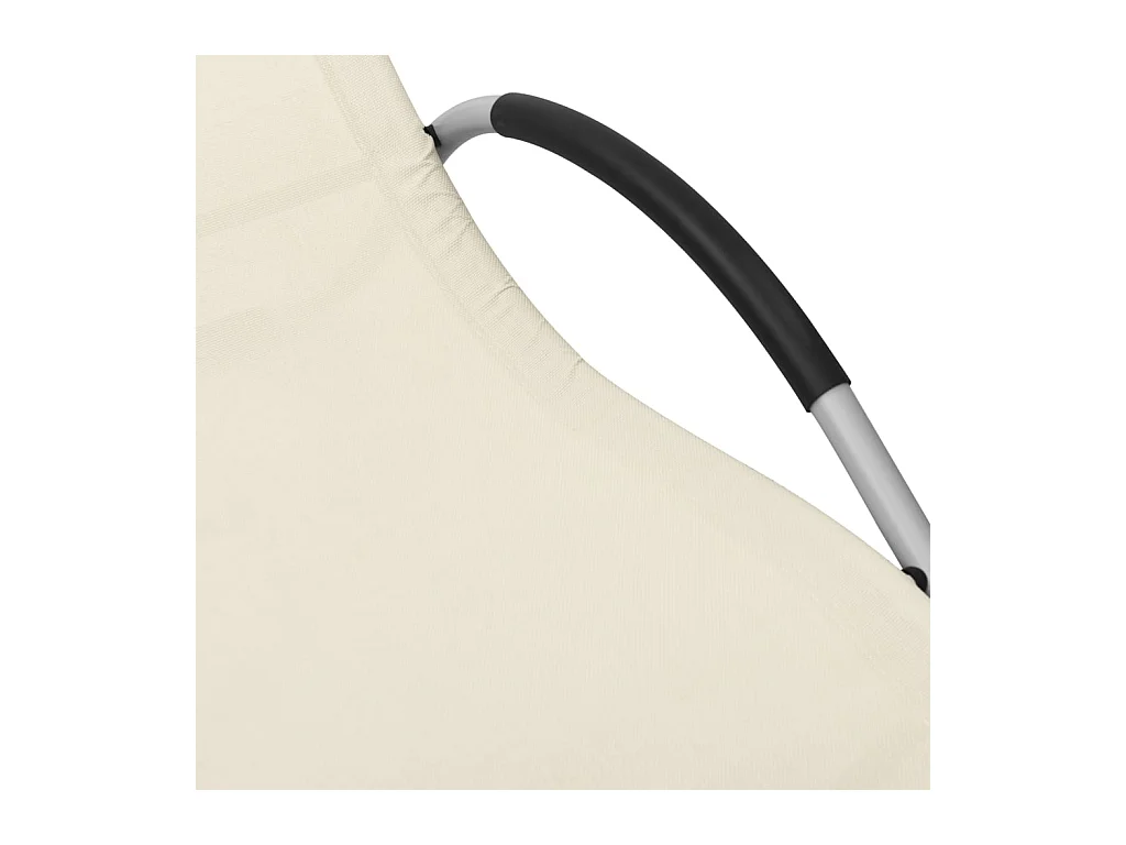 Chaises longues textilène lot de 2 crème et gris